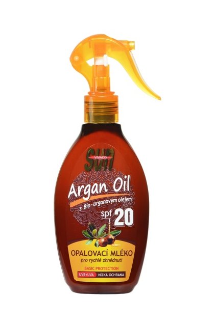 18236 vivaco opalovaci mleko s bio arganovym olejem spf 20 sun vital 200 ml