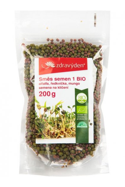 39642 zdravyden smes semen na kliceni 1 alfalfa redkvicka mungo 200 g