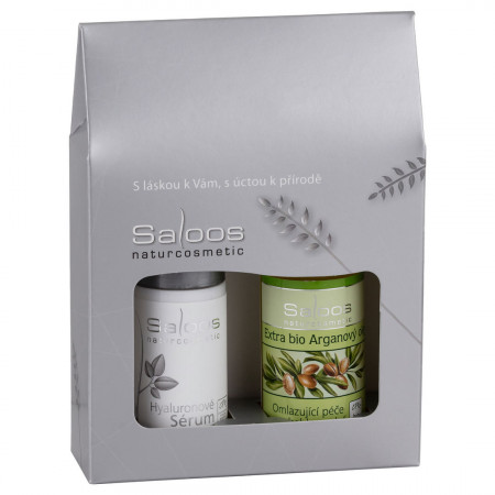 Saloos Extra bio Arganový olej 20 ml + Hyaluronové sérum 15 ml dárková sada