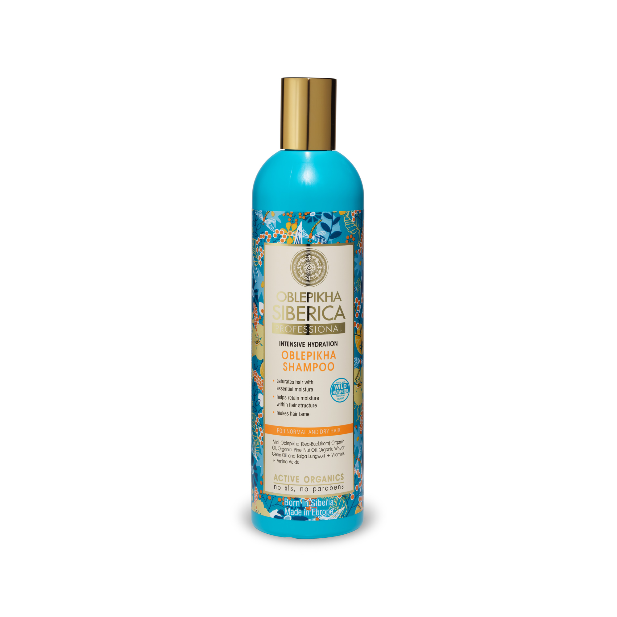 Oblepikha Siberica Rakytníkový hydratační šampon pro suché vlasy, 400 ml