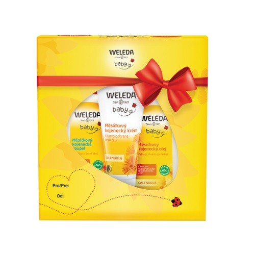 Weleda měsíčkový kojenecký krém 75 ml + Měsíčková kojenecká koupel 200 ml + měsíčkový kojenecký olej 200 ml dárková sada 267824