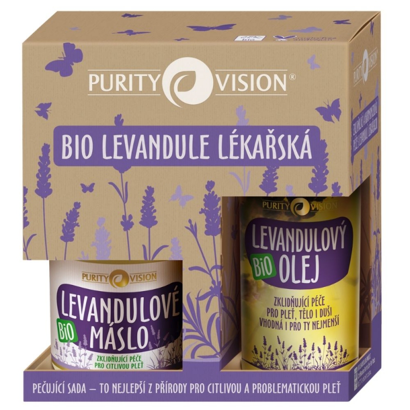 Purity Vision Lavender zklidňující olej s levandulí 100 ml + máslo s levandulí 120 ml dárková sada