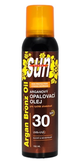 Vivaco SUN Arganový suchý opalovací olej sprej OF30 150 ml