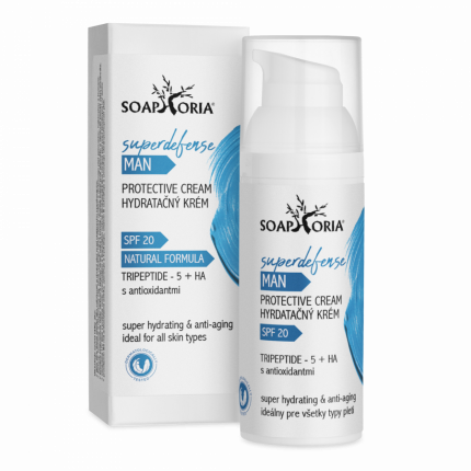 Soaphoria superdefense+ ochranný hydratační krém pro muže se spf 20 (tripeptide - 5 & antioxidants) 50 ml