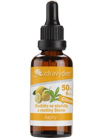 Zdravý den Stevia kapky citron 50ml