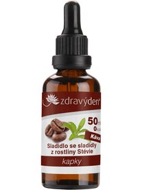 Zdravý den Stevia kapky Káva 50 ml