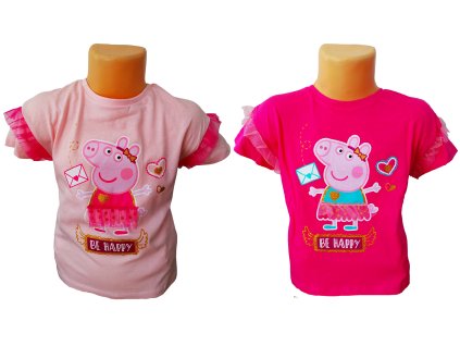 Tričko PEPPA PIG s tylem kr.rukáv dívčí (Barva Růžová světlá, Velikost 104)