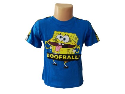 Tričko SPONGEBOB modré kr.rukáv chlapecké (Barva Modrá, Velikost 134)