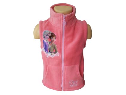 Vesta FROZEN ANNA A ELSA fleece růžová lososová (Barva Růžová, Velikost 8/134)
