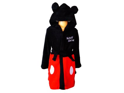 Župan MICKEY černočervený clapecký coral (Barva Černá, Velikost 92/98)