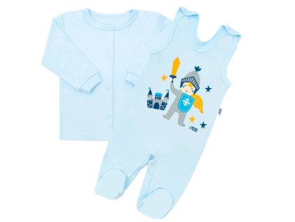 2-dílná kojenecká bavlněná soupravička New Baby Malý rytíř (Barva Modrá, Velikost 80 (9-12m))