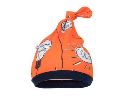 Kojenecká bavlněná čepička New Baby skvělý nápad (Barva Oranžová, Velikost 62 (3-6m))