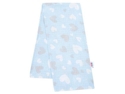 Bavlněná plena s potiskem New Baby modrá srdíčka (Barva Modrá)