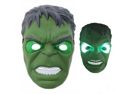 Hulk svítící maska zelená