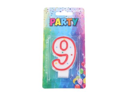 112035 party svicka cislo 9 cervena