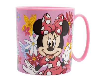 Plastový hrnek MINNIE květiny růžový 350ml