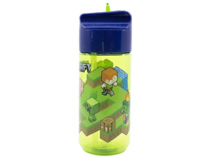 Tritanová lahev na pití MINECRAFT s modrým uzávěrem 430ml
