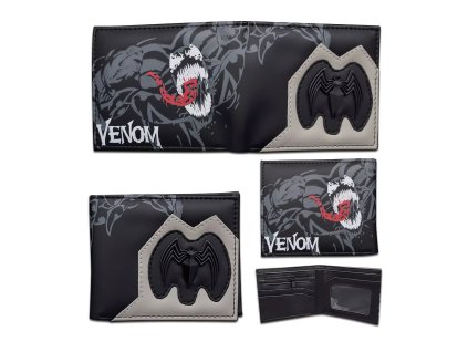 Peněženka Venom s 3D kovovým znakem