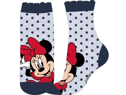 Dívčí ponožky MINNIE s puntíky single šedomodré