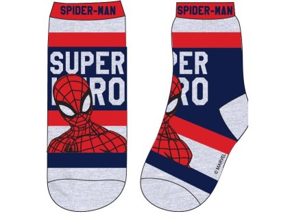 Chlapecké ponožky SPIDERMAN s proužky modrošedé