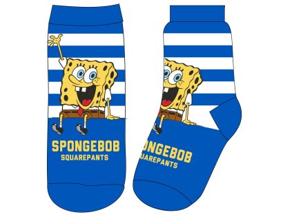 Chlapecké ponožky SPONGEBOB s proužky single modré