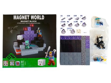 MSTB2225A magneticka stavebnice minecraft dragon world svitici 100ks