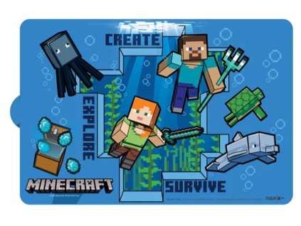 73149 detska jidelni podlozka minecraft pod vodou modra