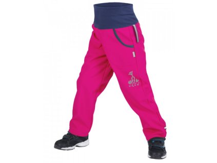 Dívčí SOFTSHELL KALHOTY s fleecem fuchsiová (Barva Fuchsia, Velikost 128/134)