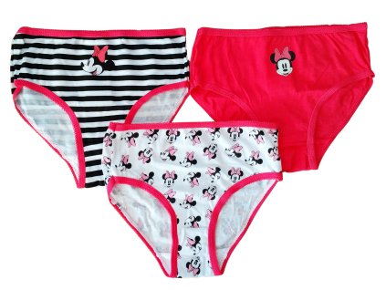 Kalhotky MINNIE bílorůžproužek 3pack (Barva vícebarevné, Velikost 104/110)