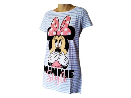 Maxitriko MINNIE kr.rukáv dámské modré proužky (Barva Modrá, Velikost XL)