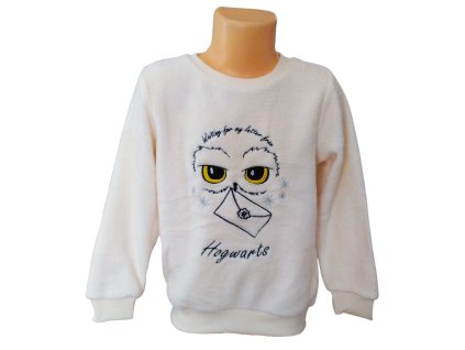 Mikina HARRY POTTER HEDVIKA coral fleece dívčí krémová (Barva Krémová, Velikost 134/140)