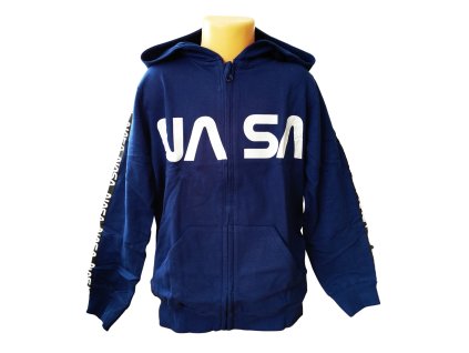 Mikina NASA na zip chlapecká modrá dorost (Barva Modrá, Velikost 134/140)