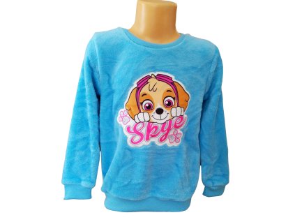 Mikina TLAPKOVÁ PATROLA SKYE coral fleece dívčí modrá (Barva Modrá, Velikost 98/104)