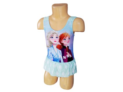 Plavky FROZEN ELSA A ANNA dívčí jednodílné mentolové (Barva Mentolová, Velikost 122)