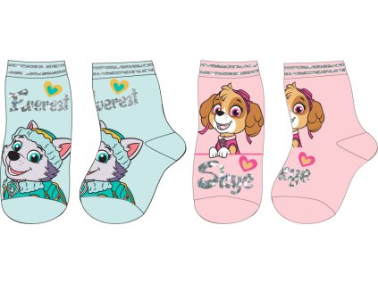Ponožky baby TLAPKOVÁ PATROLA 2pack dívčí (Barva vícebarevné, Velikost 80/86)