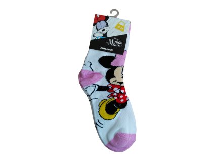 Ponožky MINNIE single dívčí bílorůžové (Barva Bílorůžová, Velikost 23/26)
