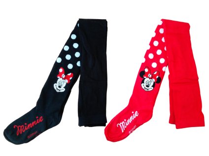 Punčocháče MINNIE s puntíky (Barva Černá, Velikost 104/110)