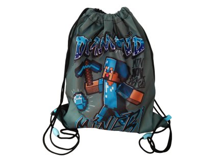 56016 pytlik na obuv minecraft diamond miner sedocerny