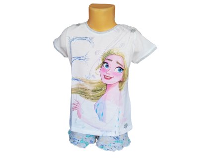 Pyžamo FROZEN ELSA krátké dívčí bílošedé (Barva Bílošedá, Velikost 104)