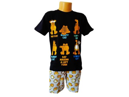 Pyžamo GARFIELD krátké chlapecké černošedé (Barva Černá, Velikost 134)