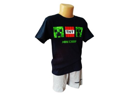 Pyžamo MINECRAFT modré krátké chlapecké (Barva Modrá, Velikost 116)