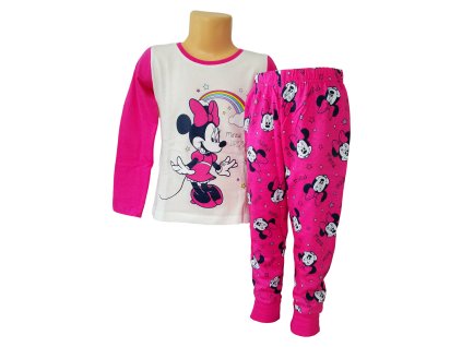 Pyžamo MINNIE duha růžové tmavé dívčí (Barva Růžová tmavá, Velikost 98)