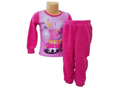 Pyžamo PEPPA PIG polar fleece dívčí růžové tmavé (Barva Růžová tmavá, Velikost 104)