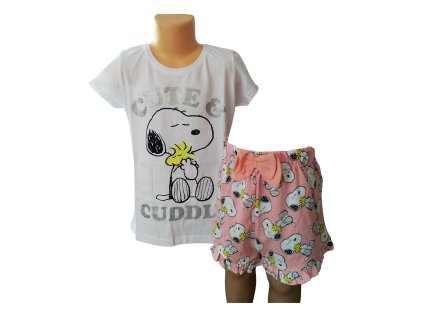 Pyžamo SNOOPY dorost krátké dívčí (Barva Šedá, Velikost 164)