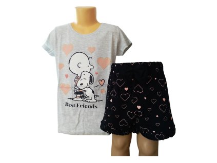Pyžamo SNOOPY dorost krátké dívčí (Barva Šedá, Velikost 164)