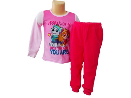 Pyžamo TLAPKOVÁ PATROLA polar fleece dívčí růžové (Barva Růžová, Velikost 104)