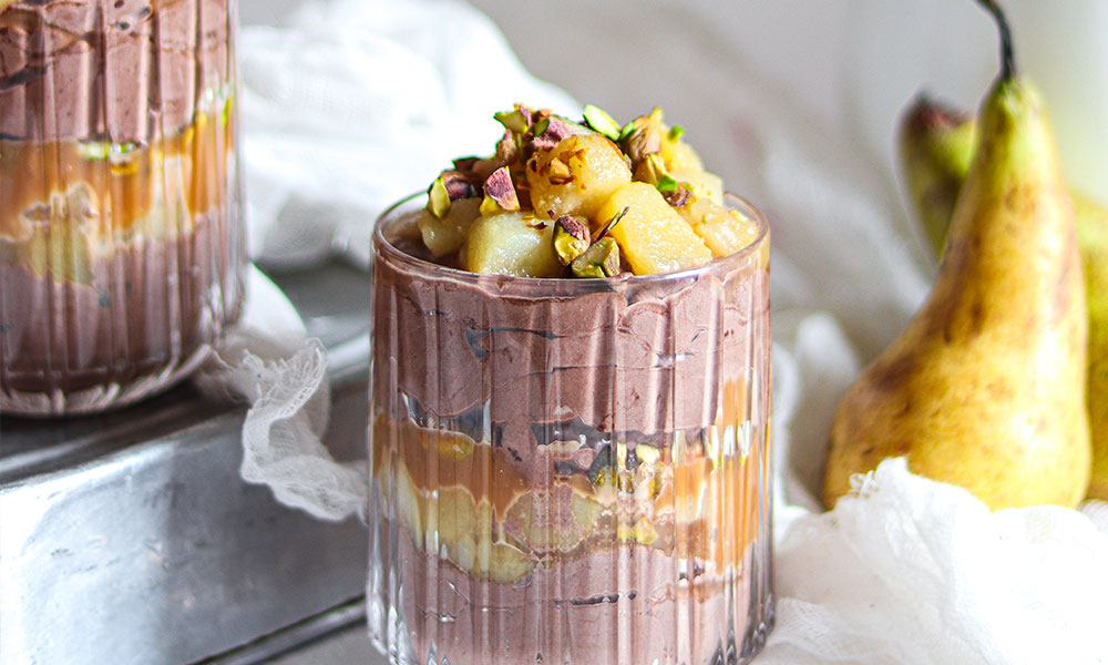 Hruškový dezert do skleničky