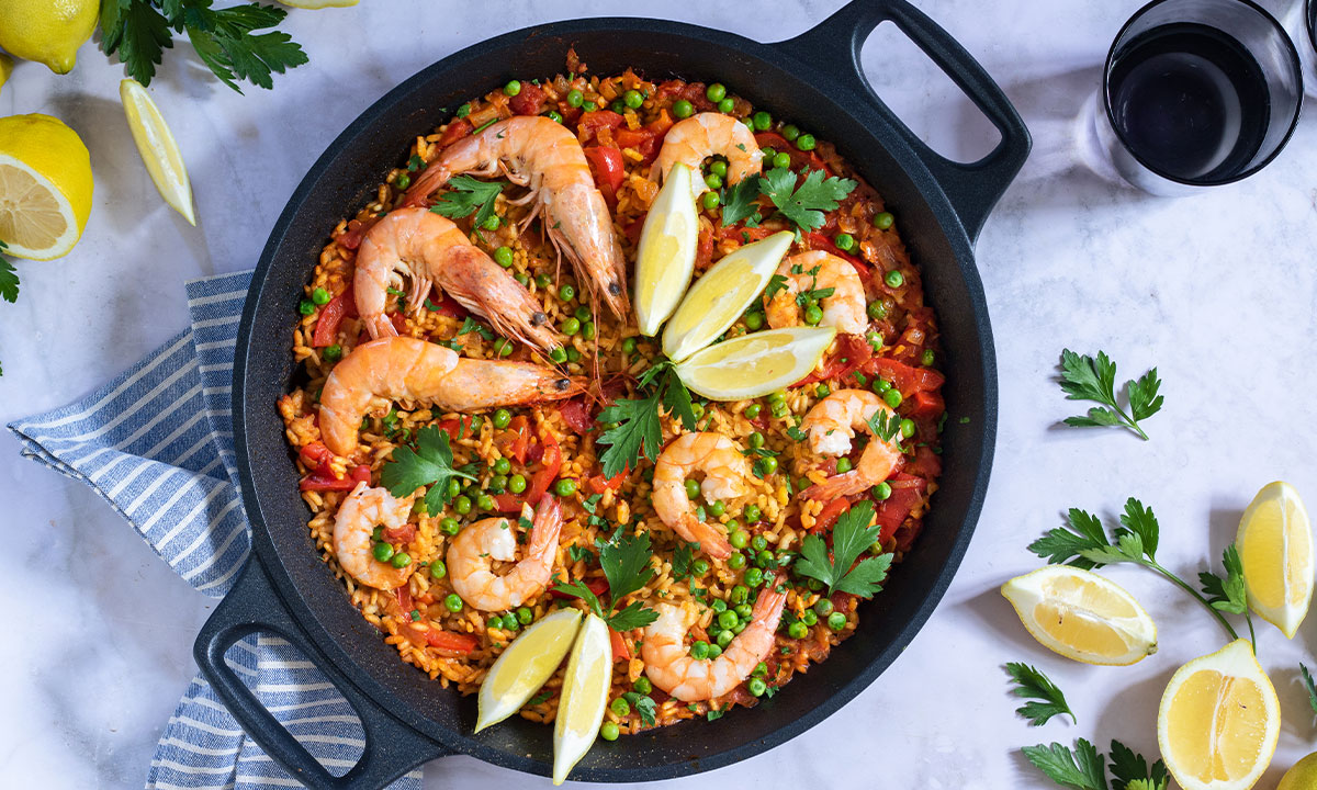 Paella s krevetami