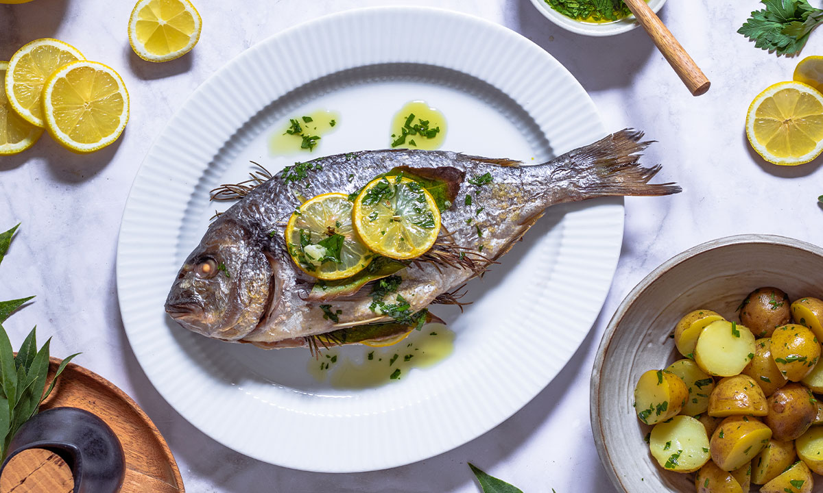 Pražma pečená s citronem a bylinkami