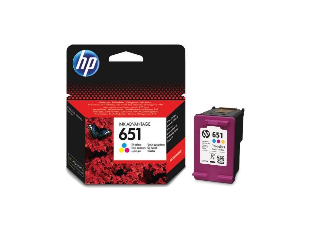 HP inkoustová kazeta 651 Tri-color C2P11AE originál